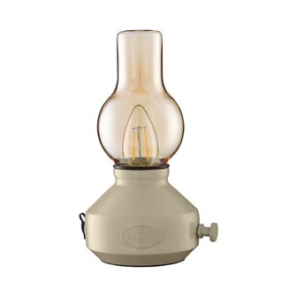 Beżowa lampka stołowa USB retro IP44 Glimt 02